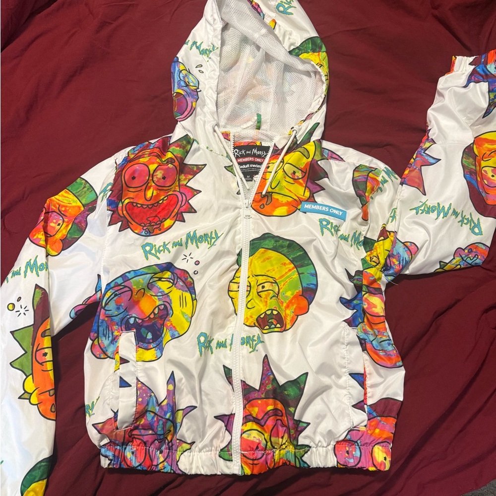 Rick and Morty Members Only Colorful Graphic Jacket